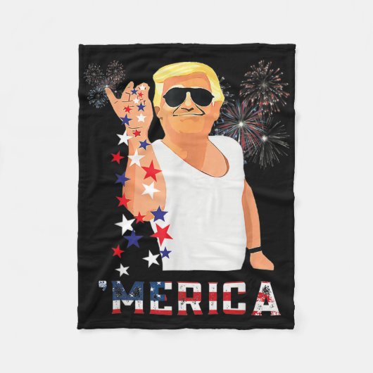 Couverture Polaire Drôle Trump sel Merica liberté 4 juillet cadeaux (Devant)