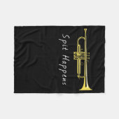 Couverture Polaire Drôle Trumpet Spit Happer Joueur de bande (Devant (Horizontal))