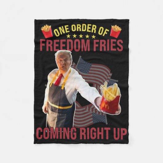 Couverture Polaire Drôle Une commande de frites de la liberté arrive (Devant)