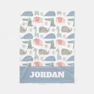 Couverture Polaire Drôle Visage mignon Doodle Motif animal