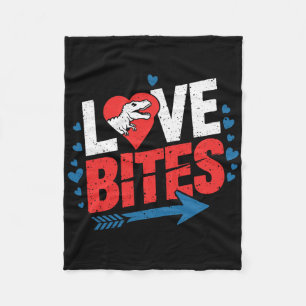 Couverture Polaire Drôles de dinosaures anti Saint Valentin Love Bite