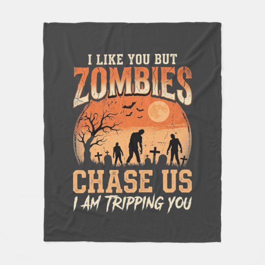 Couverture Polaire Drôles de Zombies Halloween Nous Pourchassent Desi (Devant)