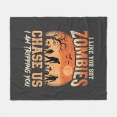 Couverture Polaire Drôles de Zombies Halloween Nous Pourchassent Desi (Devant (Horizontal))