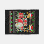 Couverture Polaire Drum Ugly Christmas Sweater Musical Drum Player Dr (Devant (Horizontal))