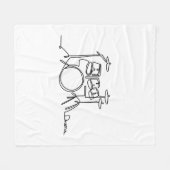 Couverture Polaire Drummer Music Design Drums One-Line (Devant (Horizontal))