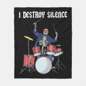 Couverture Polaire Drummer Rock Music Band Drums I Destroy Silence (Devant)