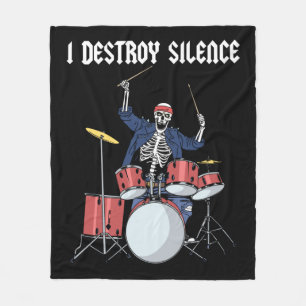 Couverture Polaire Drummer Rock Music Band Drums I Destroy Silence