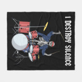 Couverture Polaire Drummer Rock Music Band Drums I Destroy Silence (Devant (Horizontal))