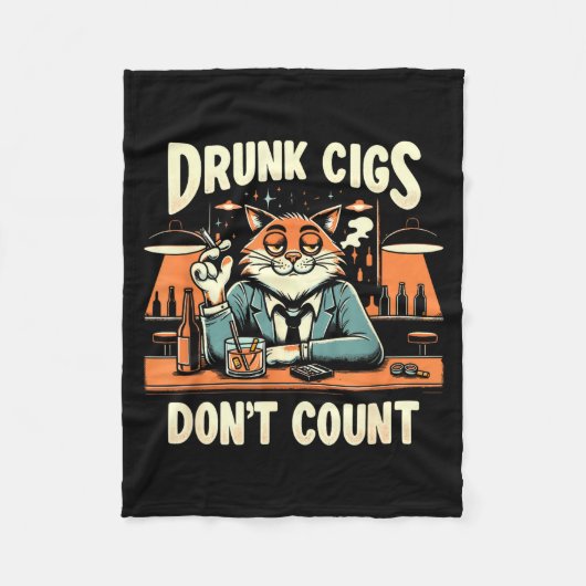 Couverture Polaire Drunk Cigs Don't Count Funny Cigarette Humor Smoki (Devant)