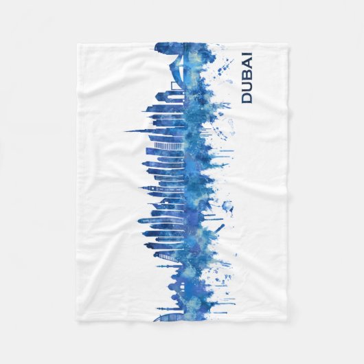 Couverture Polaire Dubaï Skyline Blue (Devant)