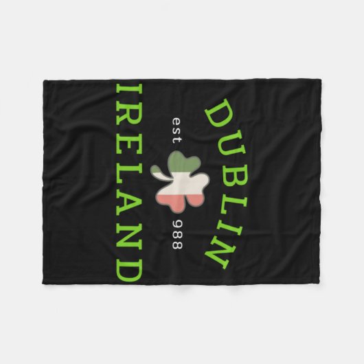 Couverture Polaire Dublin Ireland Est 988 Irish St Patrick S Day Sham (Devant (Horizontal))