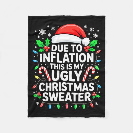 Couverture Polaire Due To Inflation Ugly Christmas Sweater Shirt Men (Devant)