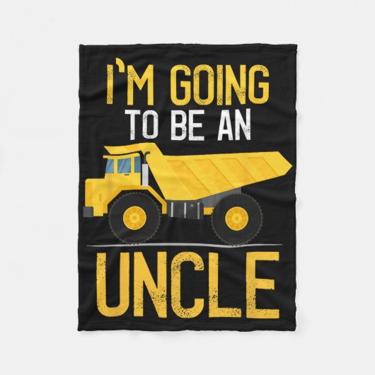 Couverture Polaire Dump Truck I'm Going To Be An Uncle New Baby (Devant)