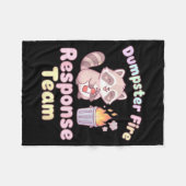 Couverture Polaire Dumpster Fire Resnse Team Raccoon Kawaii  (Devant (Horizontal))