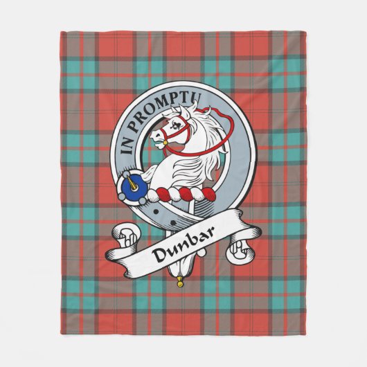 Couverture Polaire Dunbar Ancien Clan Badge Tartan Plaid (Devant)