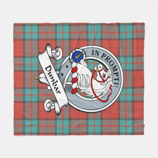 Couverture Polaire Dunbar Ancien Clan Badge Tartan Plaid (Devant (Horizontal))