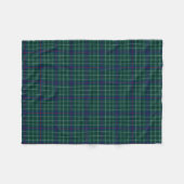 Couverture Polaire Duncan Clan Green et Royal Blue Tartan (Devant (Horizontal))