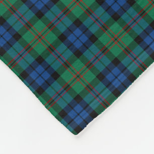 Couverture Polaire Dundas Clan Clan Vert et bleu Tartan