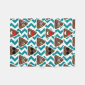 Couverture Polaire Dunette folle Emojis Teal modelé (Devant (Horizontal))
