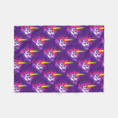 Couverture Polaire Dunette mignonne Emoji de licorne (Devant (Horizontal))