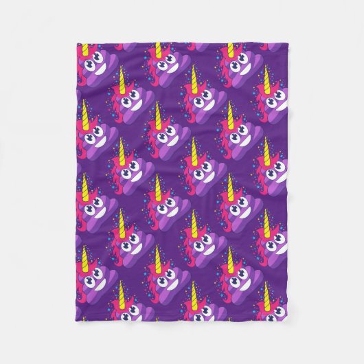 Couverture Polaire Dunette mignonne Emoji de licorne (Devant)