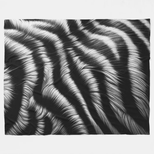 Couverture Polaire Dur Pastel Zebra en noir (Devant (Horizontal))