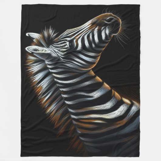 Couverture Polaire Dur Pastel Zebra en noir (Devant)
