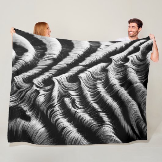 Couverture Polaire Dur Pastel Zebra en noir (En situation)
