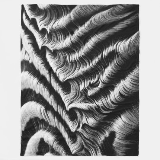 Couverture Polaire Dur Pastel Zebra en noir (Devant)