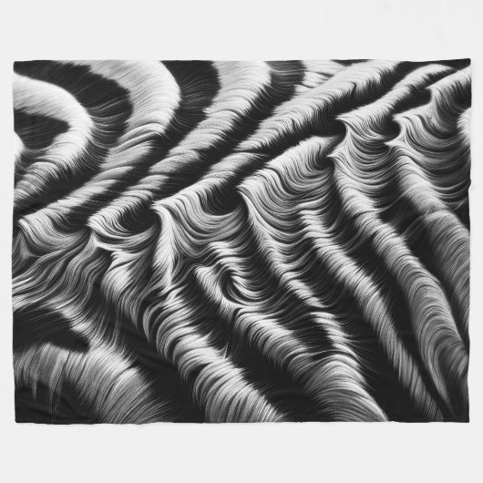 Couverture Polaire Dur Pastel Zebra en noir (Devant (Horizontal))