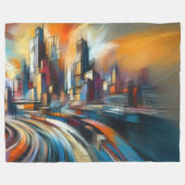 Couverture Polaire Dur Pastels Dessin Abstrait Moderne Cityscape (Devant (Horizontal))