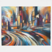 Couverture Polaire Dur Pastels Dessin Abstrait Moderne Cityscape (Devant (Horizontal))