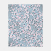 Couverture Polaire Dusky Pink Dusty Blue Cherry Blossoms (Devant)