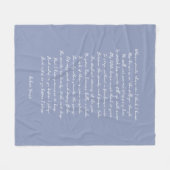 Couverture Polaire Dusty Blue Custom Poem Song Lyric Quote  (Devant (Horizontal))