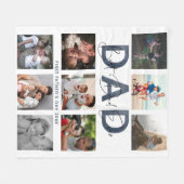Couverture Polaire Dusty Blue Meilleur Papa Jamais Photo Collage 1er (Devant (Horizontal))