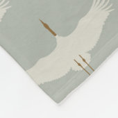 Couverture Polaire Dusty Blue Neutral Birds Grues Art Déco Motif (Coin)
