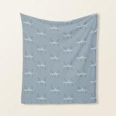 Couverture Polaire Dusty Blue Répétition Monogramme Nom personnalisé