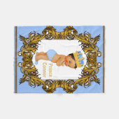 Couverture Polaire Dusty Blue Royal Prince Personnalisé (Devant (Horizontal))