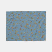 Couverture Polaire Dusty Blue Rustic Feuilles Brown (Devant (Horizontal))