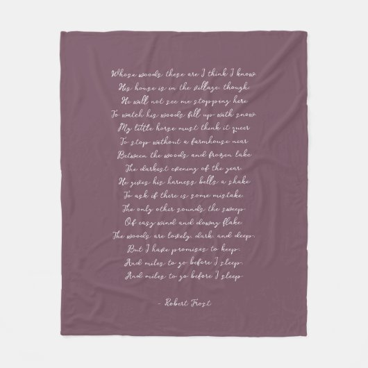 Couverture Polaire Dusty Purple Custom Poem Song Lyric Quote (Devant)
