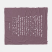 Couverture Polaire Dusty Purple Custom Poem Song Lyric Quote (Devant (Horizontal))
