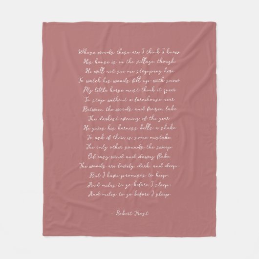 Couverture Polaire Dusty Rose Custom Poem Song Lyric Quote (Devant)