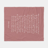 Couverture Polaire Dusty Rose Custom Poem Song Lyric Quote (Devant (Horizontal))