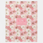 Couverture Polaire Dusty Rose Gold Custom Name Floral Cozy Blanket (Devant)