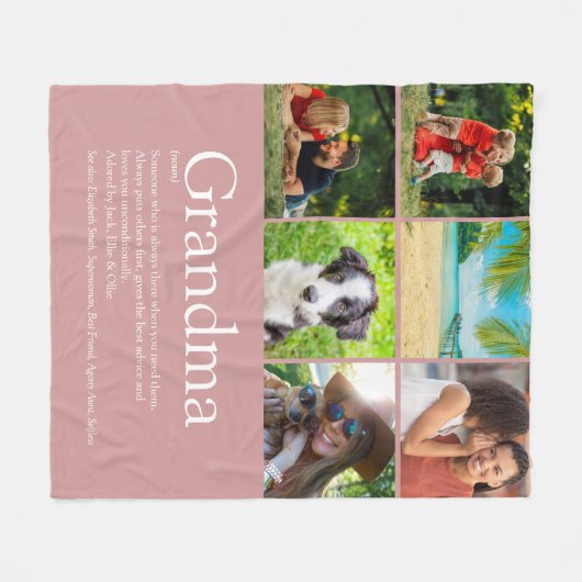 Couverture Polaire Dusty Rose rose 6 Photo Grandma Définition (Devant (Horizontal))