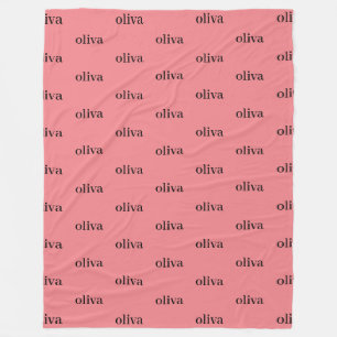 Couverture Polaire Dusty rose Simple Personnalisé Nom Répétant