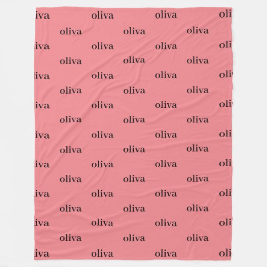 Couverture Polaire Dusty rose Simple Personnalisé Nom Répétant (Devant)