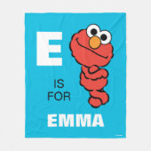 Couverture Polaire E est pour Elmo | Ajouter Votre Nom (Devant)