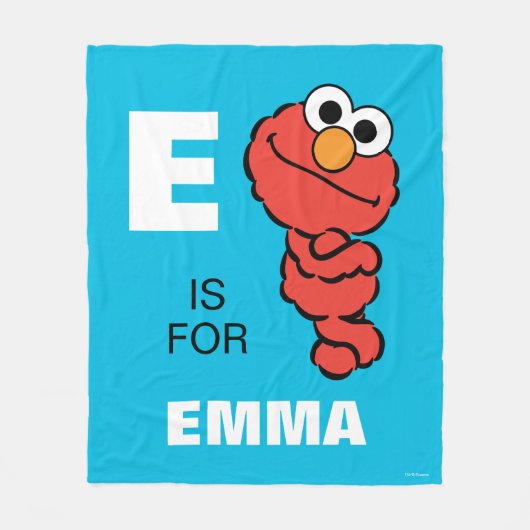 Couverture Polaire E est pour Elmo | Ajouter Votre Nom (Devant)