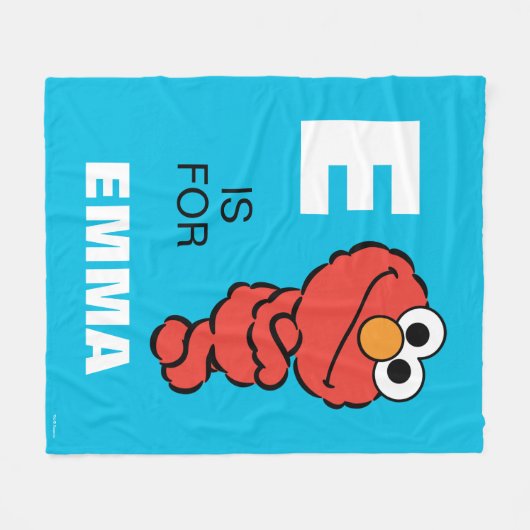 Couverture Polaire E est pour Elmo | Ajouter Votre Nom (Devant (Horizontal))